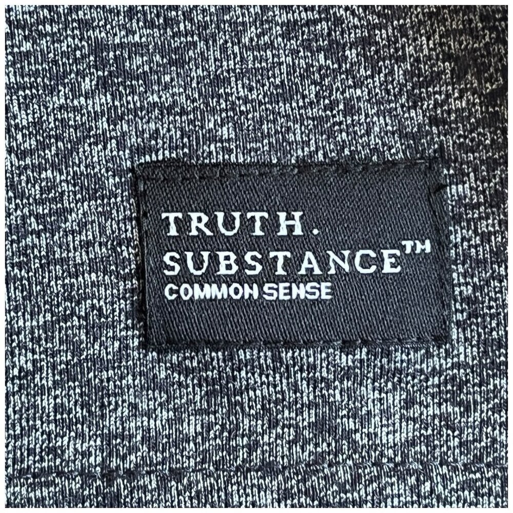Truth Substance Common Sense Pullover Shirt 3 Button Heather Grey Pocket 3XL - Picture 3 of 9